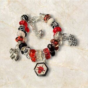 Chicago Bulls Beaded Charm Bracelet NBA